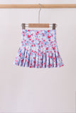 Blue floral print skorts