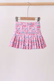 Pink flag star print skorts