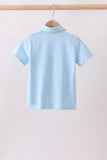 Blue pocket button down shirt