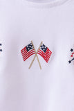 White flag fireworks embroidery bubble