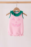 Pink Jack-O-Lantern applique bubble