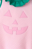 Pink Jack-O-Lantern applique bubble