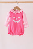 Pink Jack-O-Lantern applique 2pc bubble set