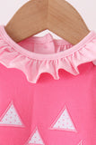 Pink Jack-O-Lantern applique 2pc bubble set