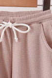 Beige scalloped pants set