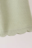 Green scalloped pants set