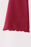 Maroon scalloped bell pants