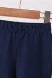 Navy scalloped bell pants