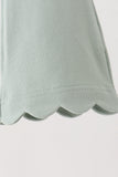 Sage scalloped bell pants