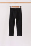 Black scalloped leggings