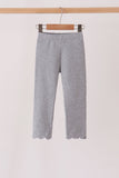 Grey scalloped leggings