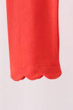 Red scalloped leggings