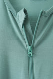 Sage zipper bamboo anti-slip romper