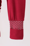 Burgundy ruffle zipper bamboo anti-slip romper