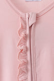 Pink ruffle zipper bamboo anti-slip romper