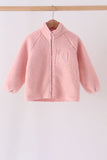 Pink fleece zipper jacket