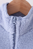 Blue fleece zipper jacket