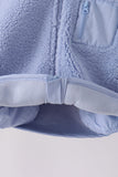Blue fleece zipper jacket