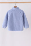 Blue fleece zipper jacket