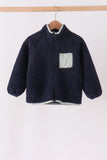 Navy fleece zipper jacket