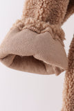 Beige fleece zipper jacket