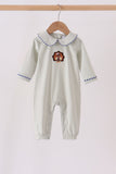 Sage turkey embroidery romper