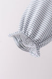 Sage turkey embroidery stripe top