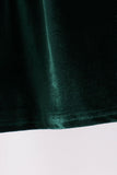 Green velvet bow dress