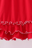 Red bow ruffle dress