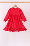 Red bow ruffle dress