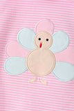Pink turkey embroidery stripe pants set
