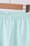 Blue turkey embroidery stripe pants set