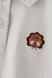 Sage turkey embroidery shirt