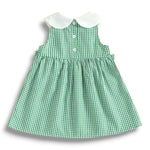 Green Check Pumpkin Bow Dress