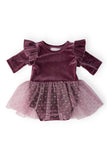 Amethyst Velvet Tutu Bodysuit