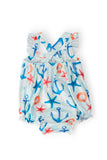 Anchors Away Ruffle Cross Back Romper