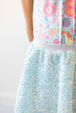Aqua Sequin Twirl Skort
