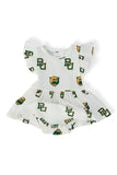 Baylor White Bear S/S Flutter Twirl Bodysuit
