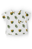 Baylor White Bear Ruffle Pocket Tee