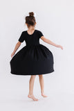 Black S/S Pocket Twirl Dress