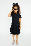 Black Scrunchy Twirl Skort