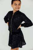 Black Sequin Twirl Skort