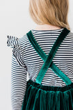Black & White Stripe L/S Ruffle Tee