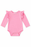 Bubblegum Pink L/S Flutter Bodysuit