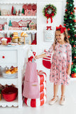 Candy Cane Cutie 3/4 Sleeve Pocket Twirl Dress