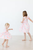 Castles & Rainbows Flutter Sleeve Twirl Dress