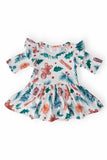 Classic Christmas 3/4 Sleeve Flutter Twirl Bodysuit