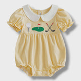 Yellow Striped Golf Romper