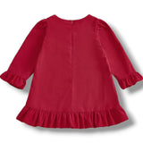 Red Corduroy Bow Dress