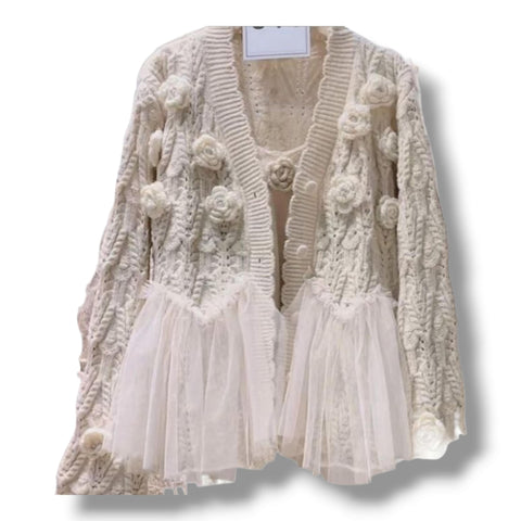 Adult Florette Tulle Knit Tank & Cardi